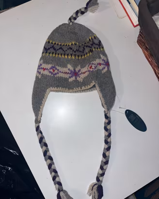 Cappello lana e pile VALENTINI stile lappone Nuovo