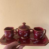 Set caffè: 2 tazzine, 1 vassoio, 1 zuccheriera