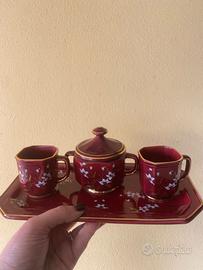Set caffè: 2 tazzine, 1 vassoio, 1 zuccheriera