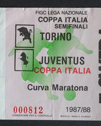 biglietto derby Torino Juventus 1987/88