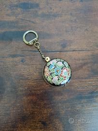 Vintage Cloisonné cinese metro nastro portachiavi