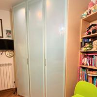 Cabina armadio angolare legno  e vetro