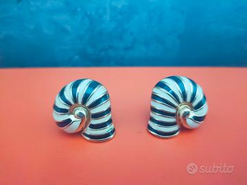 Orecchini vintage a clip a forma di conchiglia