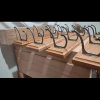 Appendiabiti in legno di castagno, 4 posti, nuovo