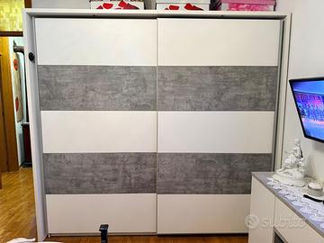 Armadio camera due ante e cassettiera