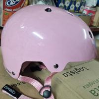 casco skate rosa (tg.55-58) con protezioni Oxylane