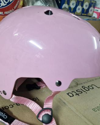 casco skate rosa (tg.55-58) con protezioni Oxylane