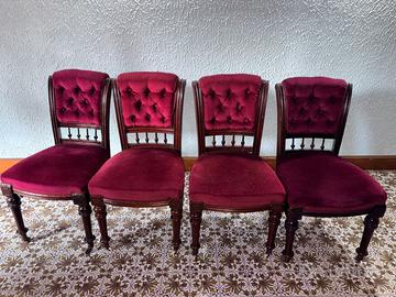 Set 4 sedie antiche restaurate