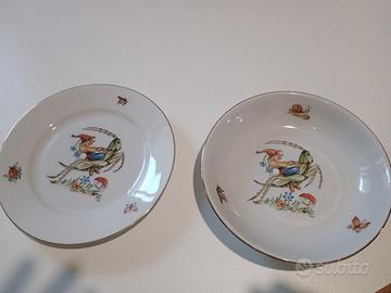 Coppia piatti Thuringia decorazione bambini
