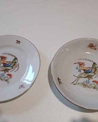 Coppia piatti Thuringia decorazione bambini