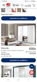 armadio, comó e comodini  per camera matrimoniale 