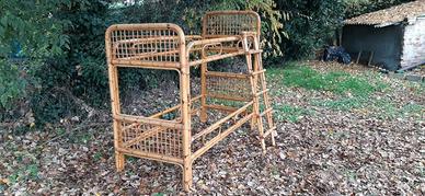 letto in bamboo anni 70