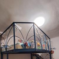 Soppalco in Acciaio Blu con Scala a Gradini