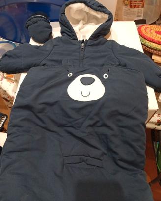 Giubbotto bimbo 3-6 mesi con copri gambe e guanti