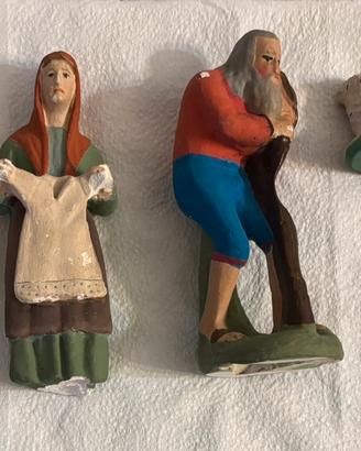 5 VECCHIE STATUETTE NATALE PRESEPE IN GESSO