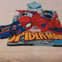 Accappatoio Spiderman + boxer Superman 104 cm
