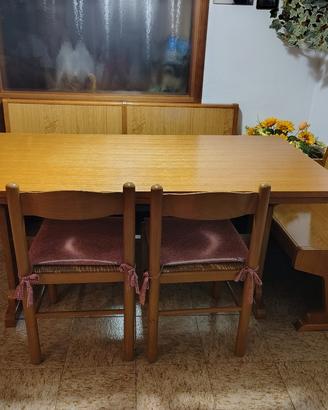 160x80 tavolo+tre sedie+panca