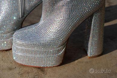 Stivali Argento con glitter - N 39 - NUOVI
