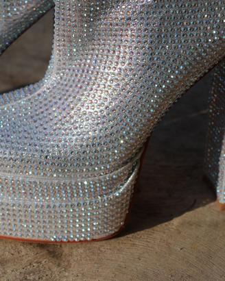 Stivali Argento con glitter - N 39 - NUOVI