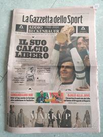 Gazzetta Dello Sport 9 Gennaio 2024 BECKENBAUER