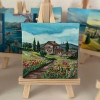 Quadro olio su tela 7x7 cm