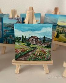 Quadro olio su tela 7x7 cm