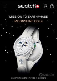 Swatch Omega mission to earthphase moonshine gold