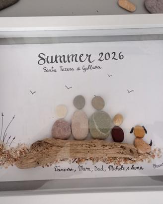 Quadri sassi di mare personalizzabili, family love