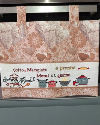 Copri porta del forno ricamato a mano 