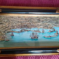 Veduta Porto di Civitavecchia in argento 925