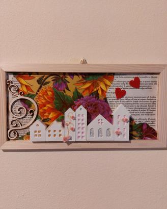quadretto shabby con casette