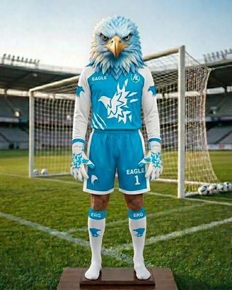 Kit sportivo da portiere bianco celeste. TG:L,M,S