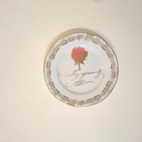 Piatto in porcellana Scavolini con decorazioni mus