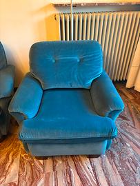 Divano 3 posti e coppia di poltrone vintage