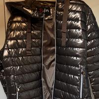 NUOVO Giubbino Donna Bronzo Lucido con Cappuccio