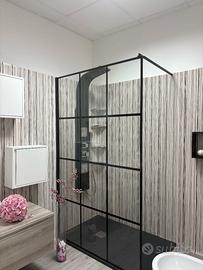 BOX DOCCIA WALK-IN 120 CM PROFILO NERO