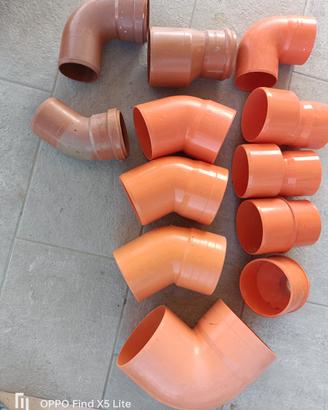 Serie di raccordi a curva in PVC arancione 