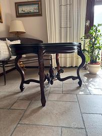 Tavolino geridon 2 cassetti 125x80x72h