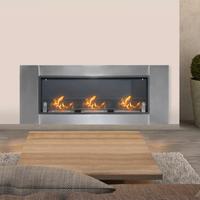 Caminetto a Bioetanolo da Parete in Acciaio Inossi