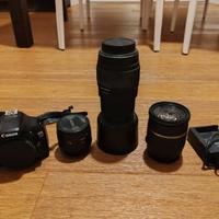 Canon EOS 550 D con serie obiettivi