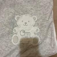 Morbida copertina grigia con pelliccia