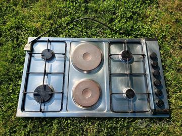 Piano cottura misto acciaio inox 4 gas 2 piastre