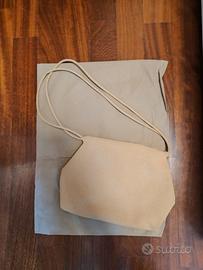 Pochette borsetta simil camoscio colore sabbia