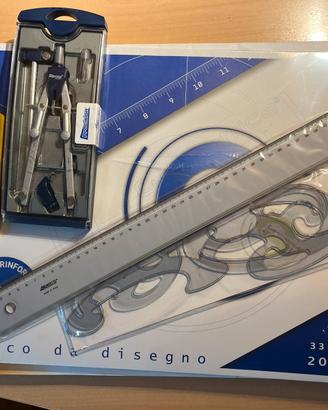 Kit disegno tecnico 76 fogli, compasso ed extra