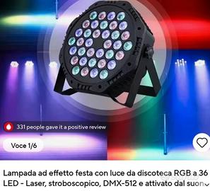 Lampada ad effetto festa con luce da discoteca