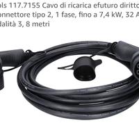 Cavo per ricarica auto in mono fase