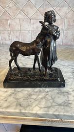 STATUA BRONZO A FIRMA DI DE MARTINO