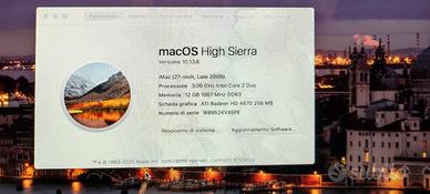 imac 27 pollici 2010 ssd 256gb 12 gb ram