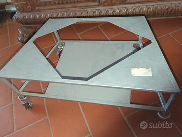 Base Tavolino Industrial - Carrello Acciaio