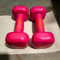 2 Manubri da 2kg Reebok gommati rosa (tot.4kg)